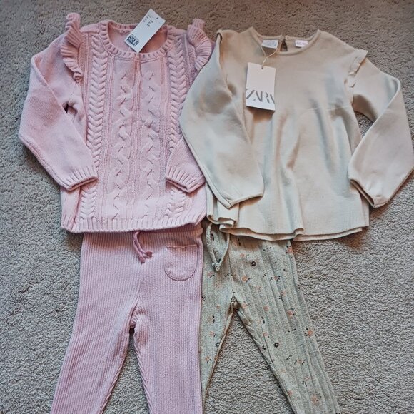 Zara girl sweaters & pants sets